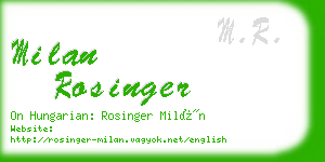 milan rosinger business card